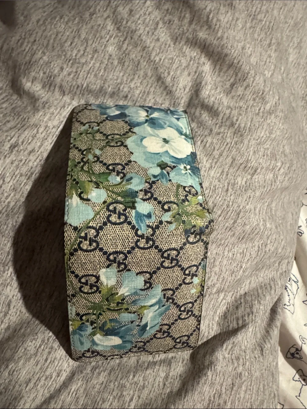 Gucci Blue Floral Canvas Bifold Wallet